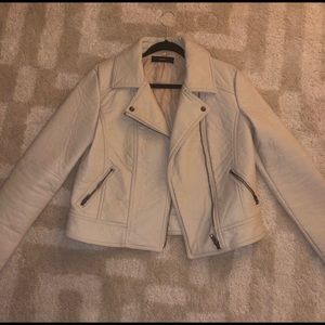 NWOT Forever21 Bone Colored Leather Jacket Medium